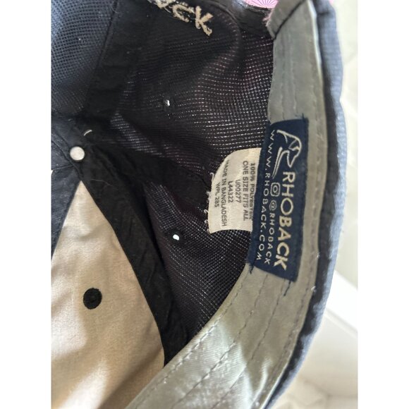 Rhoback Crave Performance Golf Cap Black Poly White Stitch Logo Adult Strapback - Picture 8 of 9